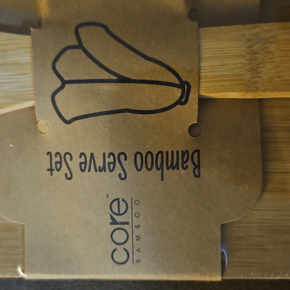 CORE Bamboo Serve Set Chopping Board Spatula Tongs